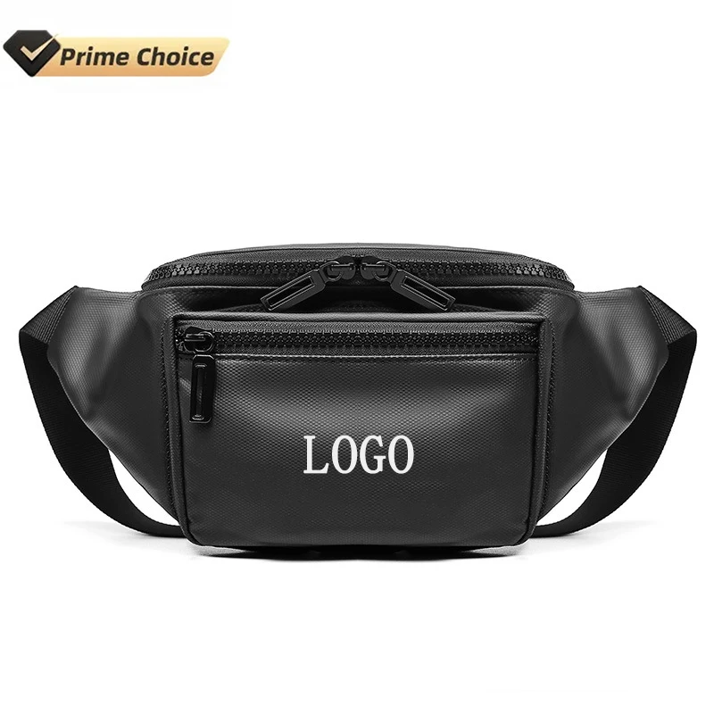 BSCI custom Logo  Sport Belt Bag Pouch Bum chest Bag Waterproof Leather Fanny Pack Crossbody Waist leather fanny pack men