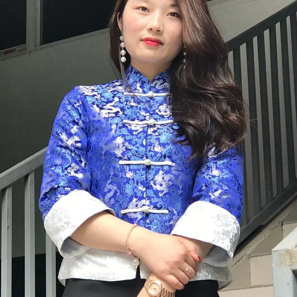 Chinese China Qipao tangzhuang Style Cheongsam tapestry satin zhijinduan ladies tangzhuang