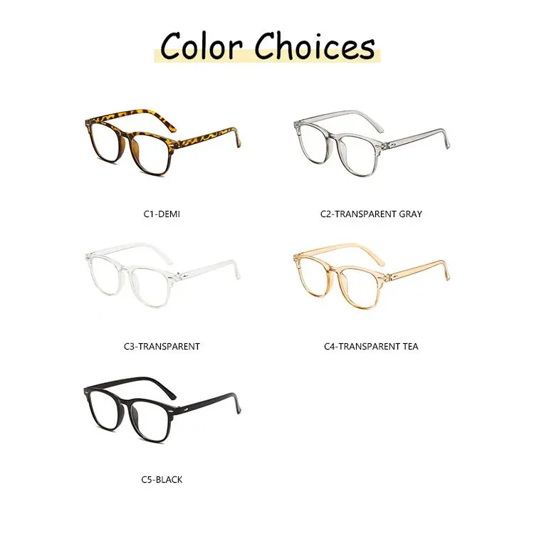 New Design 5 Colors PC Frame Anti Blue Light Blocking Lenses Reading Glasses