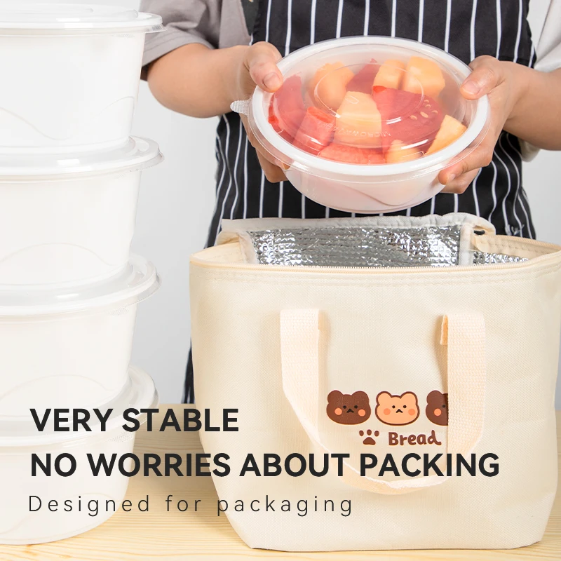 650ml Microwaveable Black PP Plastic Food Storage Soup Containers Reusable Freezer Safe Round Bowl With Lid