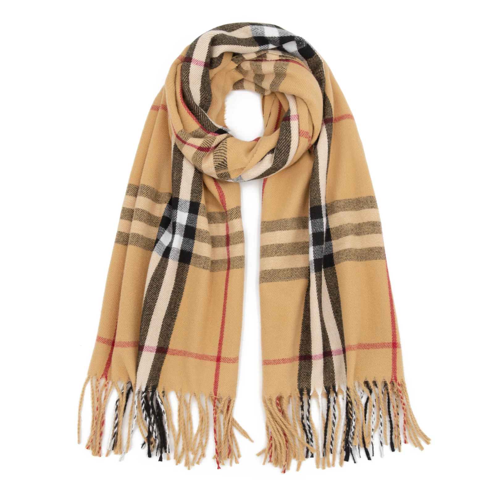 Wholesale Custom Print Logo Plaid Soft Pashima Winter Shawl Cashmere Scarf for Men & Women Autumn Season