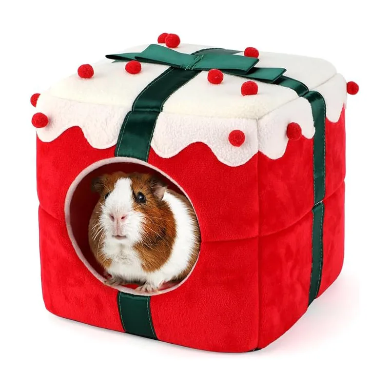 S480 Christmas Hamster Guinea Pig Chinchilla Hedgehog Animals Comfortable Pet Nest Pet Bed Accessories Cage