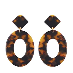 Acrylic Earrings 2019 Big Statement Earrings Women Resin Oval Square Geometric Drop Dangle Bohemian Jewelry Earrings