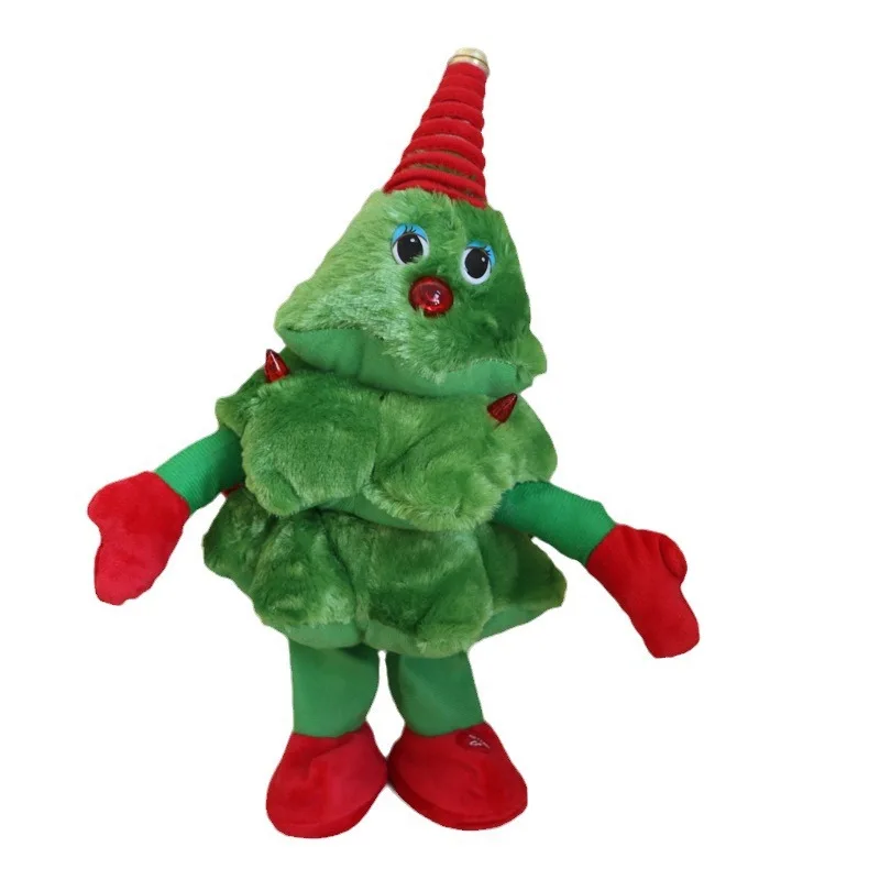 Hot Santa Claus Doll Electronic Dancing Singing Christmas Tree Plush Toys Gifts Recording Deer For Children Singing Electric Toy