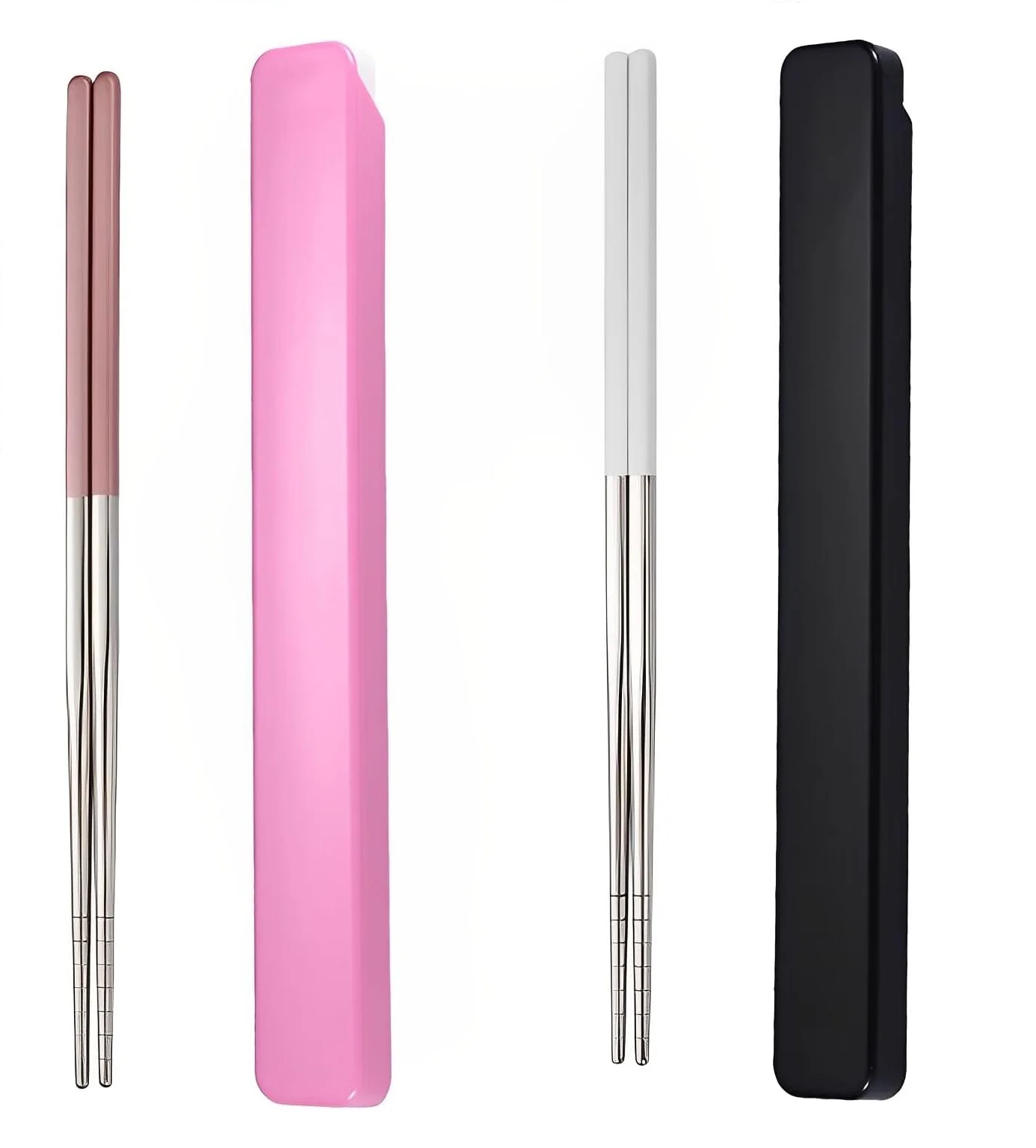 18/10 Stainless Steel Chopsticks 9 Inches Non-Slip Portable Metal Chopsticks With Case