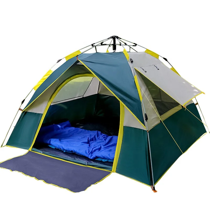 Automatic Pop Up Portable Double Layer 3-4 Person Beach Camping Tent Outdoor Sun Shelter Suitable with Door Window