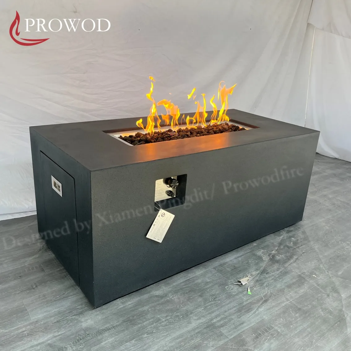 Outdoor Gas Fireplace Put Gas Bottle Inside Sliding Door Heaters Concrete LPG/NG Fireplace Propane Fire Table for Home Garden