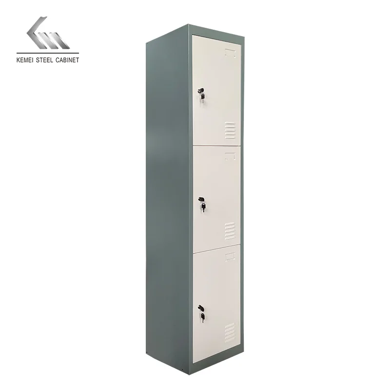 Double tier single two 2 Door Metal Steel Gym Locker with Lock Staff Work Clothes Locker Storage School steel Locker Cabinet