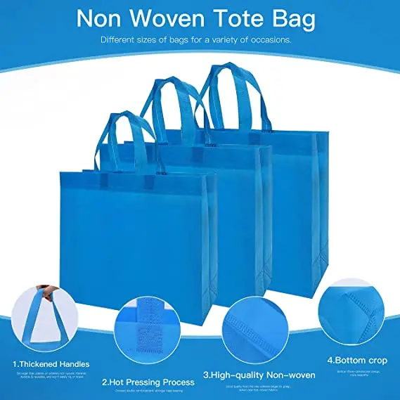 Wholesale Portable Reusable Eco Friendly non-woven Tote Bags Custom Logo Non woven Shopping Bag