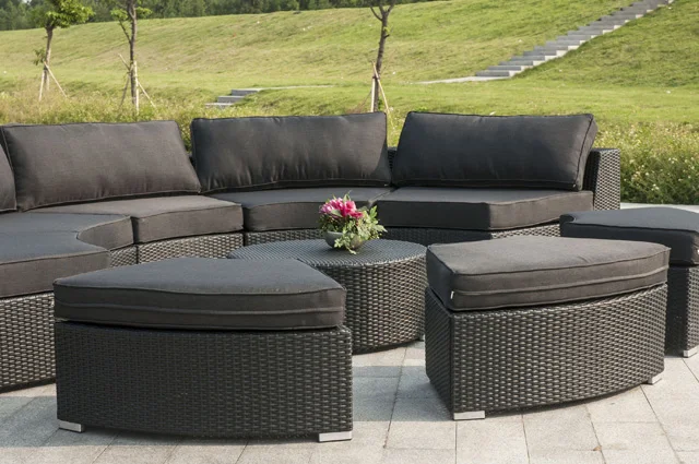 rattan furniture new model outdoor semicircle sofa set