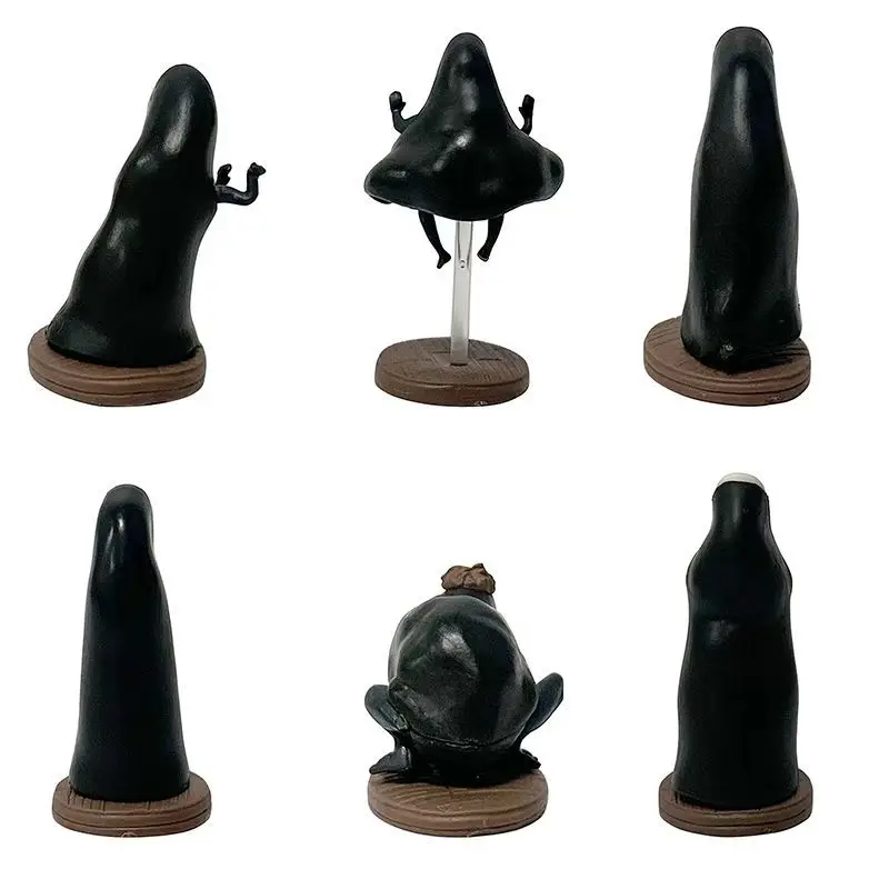 6PCS Plastic Anime Figure Set Spirited Away No Face Man PVC Anime Figura Model Toy Doll 4CM Mini Figures Statue Anime Figurine