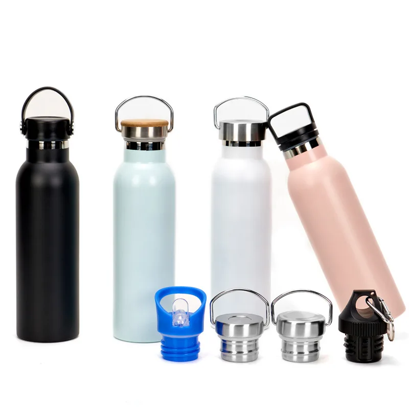 Sport Drinking Bottles 600ml 750ml Double Wall Stainless Steel Vacuum Insulated Iron Custom Flask Hydrate Sports Water Bottle