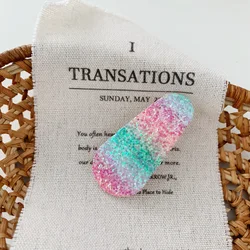 CLARMER Fashion New Simple Hair Accessories BB Hair Clip Girl Heart Rainbow Sequin Glitter Hair Clip