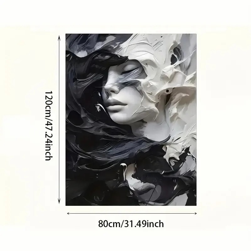 Modern Abstract 3D Face Canvas Art Print Wall Decorative Painting And Wall Art
