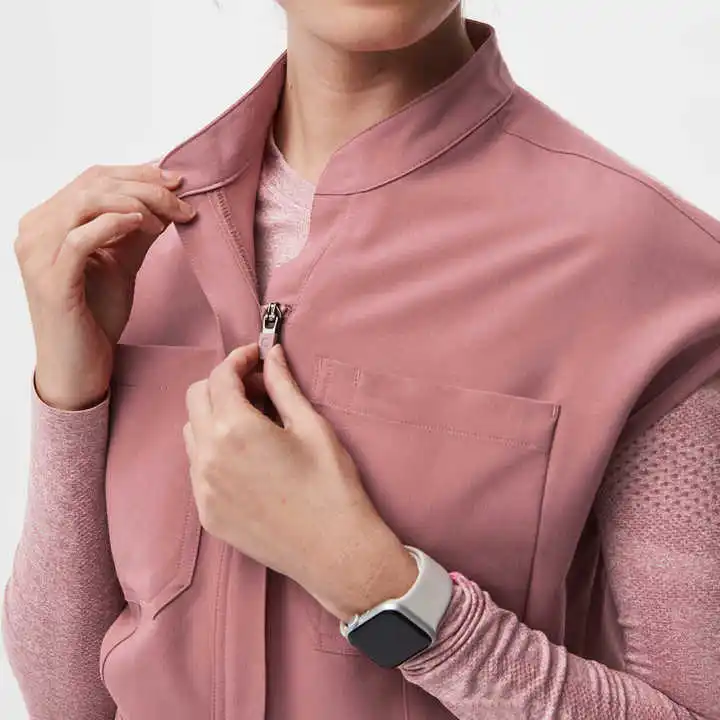 High Quality Hospital Nursing Uniforms Jogger Straight Leg Mandarin Collar Women Doctor Medical Scrubs Uniforms Sets Fashionable