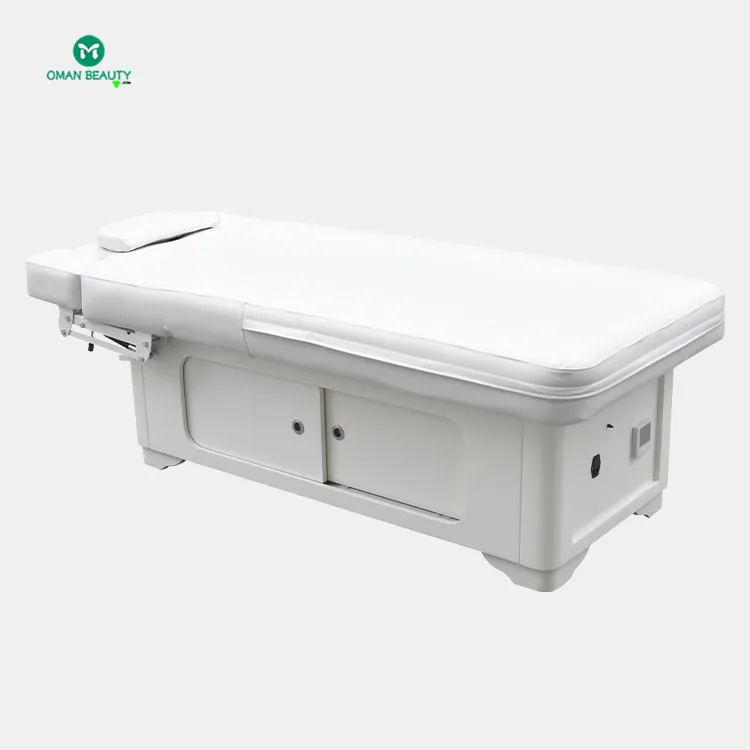 New Elegant white mattress adjustable electric spa massage bed therapy massage bed table
