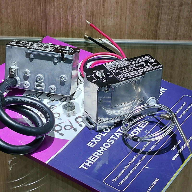 Explosion-proof temperature limiter, French technology, EX d, ATEX IECEx certified, -20 to 50°C, thermostat