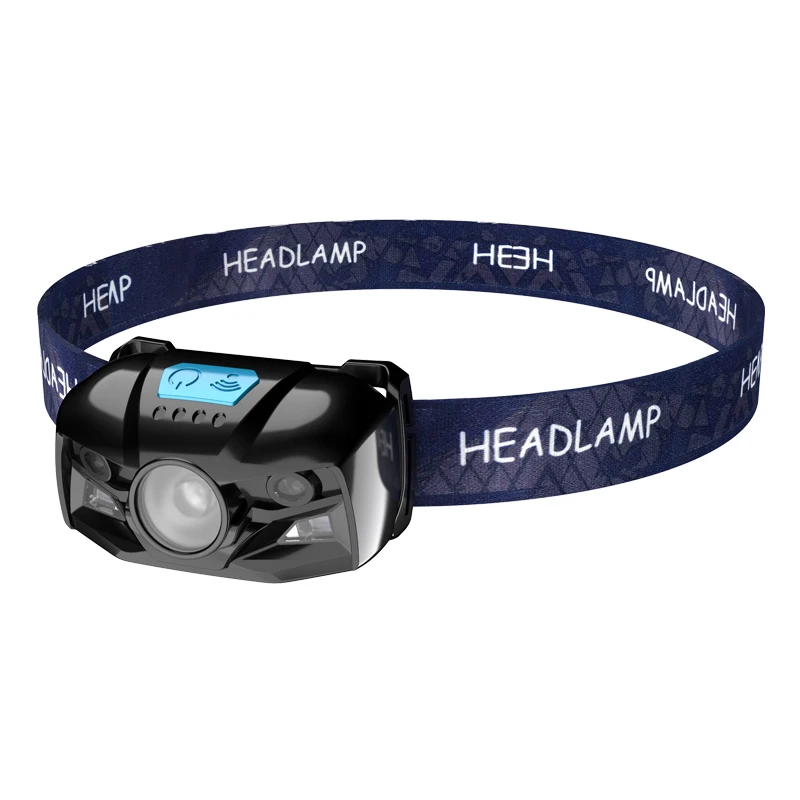 Light Weight Sensing LED Headlamp USB Rechargeable Waterproof Sensor Headlight White and Red 2 Color Lights