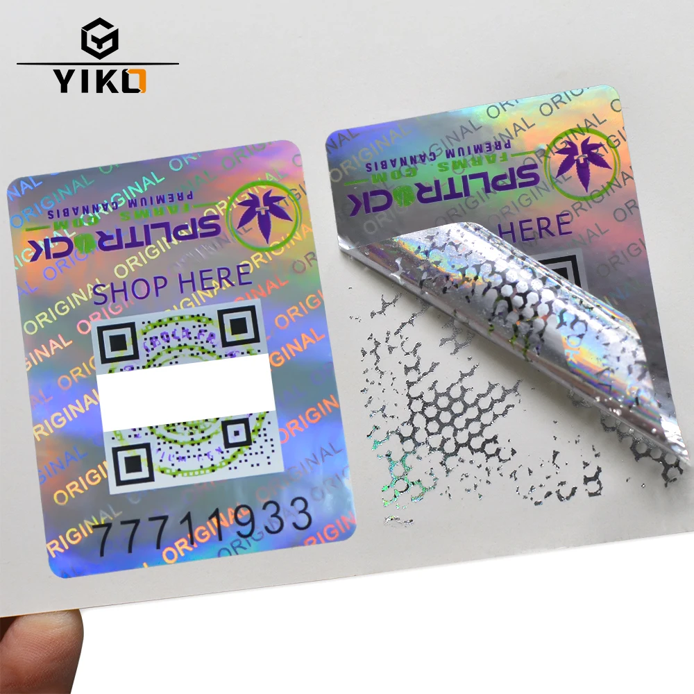 Original Security Tamper Proof Hologram Stickers With Serial Numbers And Qr Code Customized Void Evident Hologram Seal Labels
