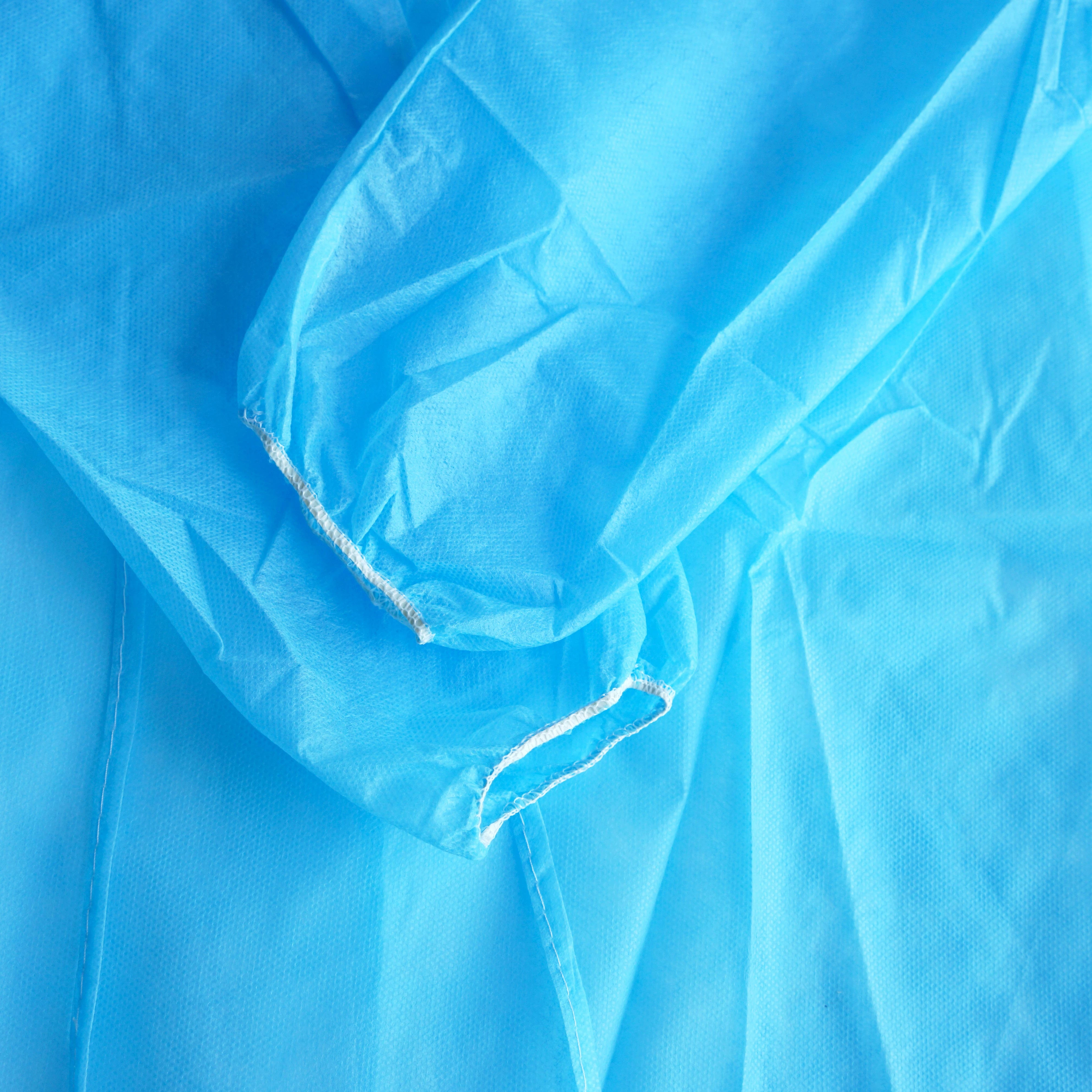 
Protective Procedure Gown Large Blue NonSterile Disposable Isolation Waist Ties 