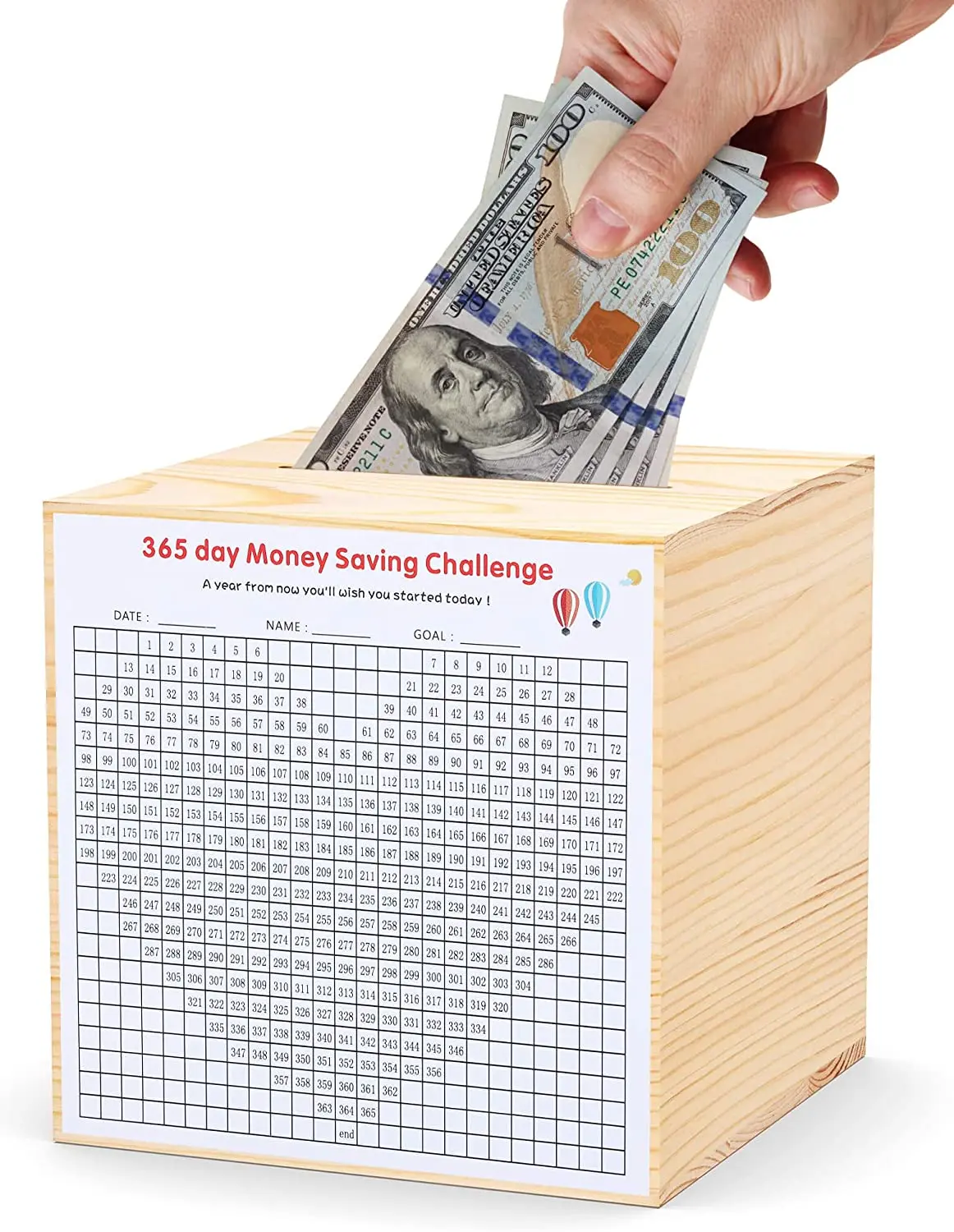 Piggy Bank for Adults Adults Piggy Bank Creative for Real-Money Natural Wood Money Box Can Only Save The Piggy Bank