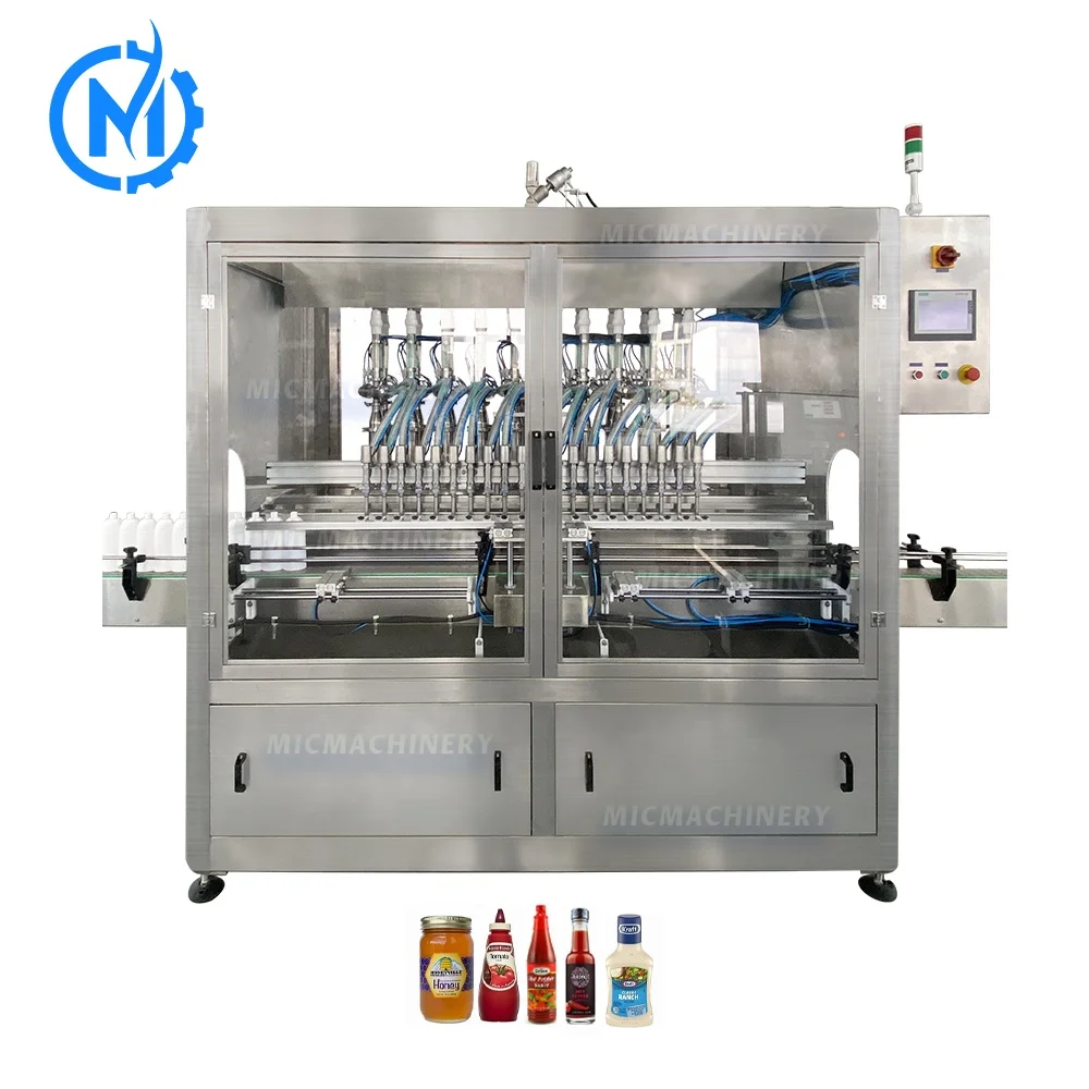 Automatic Glass Plastic Bottle Jar Ginger Garlic Mayonnaise Pepper Chili Sauce Paste Filling Machine