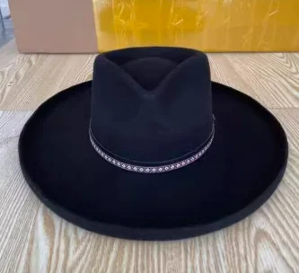 A112204     Hotsale Wide Brim Fedora Felt Hat  100% Australia Wool Big Hats Handmade Customized Wool Felt Hat Unisex Wholesale