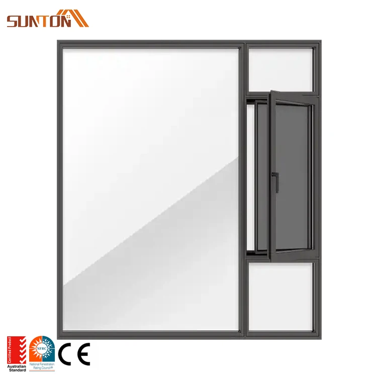 NFRC certified european american style aluminium frame window custom aluminum glass casement windows
