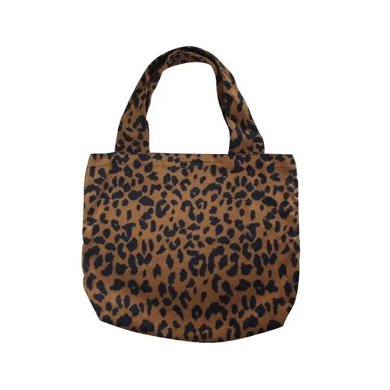 Trendy Animal Cheetah Printed Corduroy Ladies Girls Shoulder Bag Leopard Grain Women Shopping Tote Simple Casual Cheap Handbags