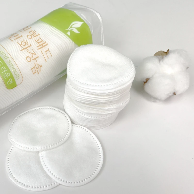 Круглые одноразовые хлопковые подушечки для снятия макияжа