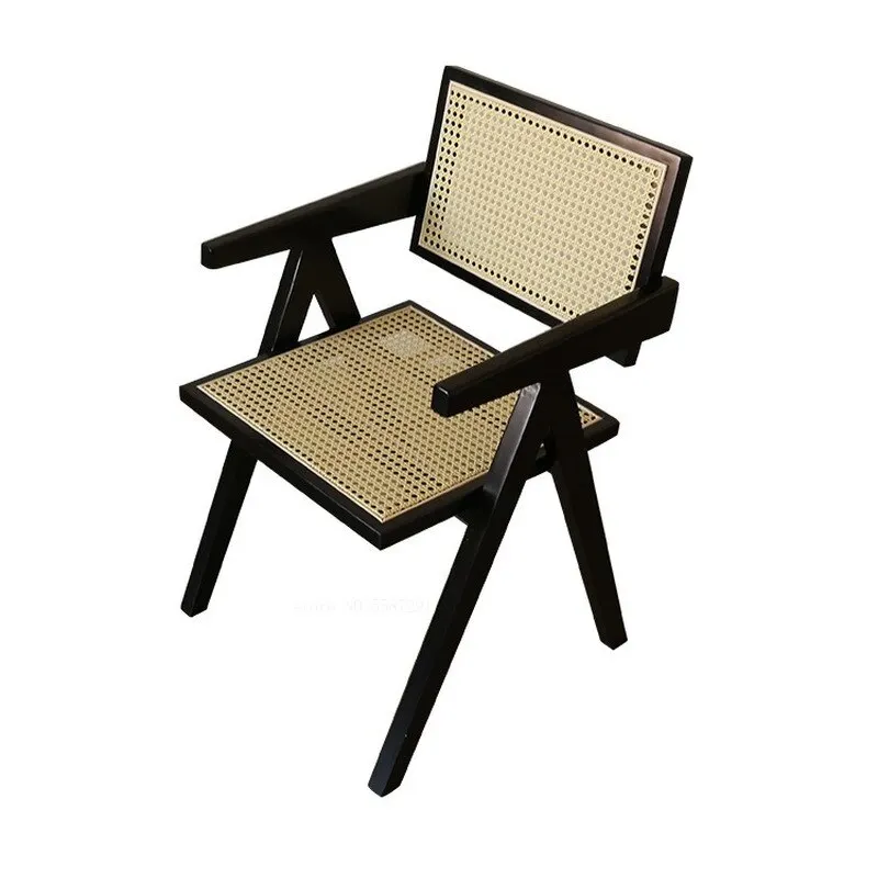 Best selling modern scandinavian dinning chairs Nordic Modern Rattan Back Office Dining Chair