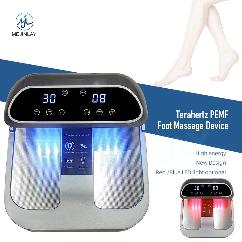 New Design Terahertz Foot Massage Equipment with PEMF Magnetic Vibration Blue LED Therapy for improve blood circulation health