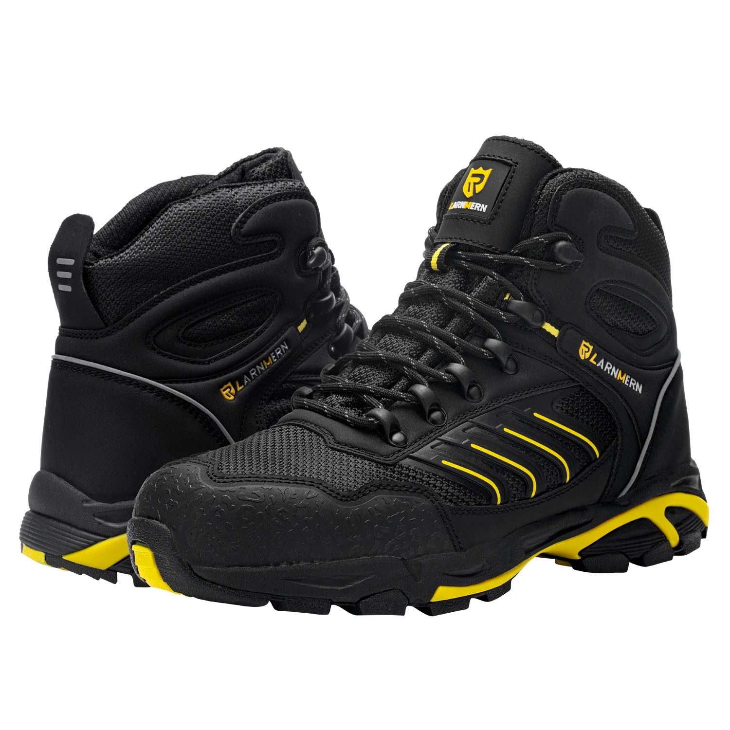 LARNMERN Steel Toe safety boots Breathable Work shoes Anti-smashing Anti-puncture Safety Shoes S1P SRC anti slip hiking boots