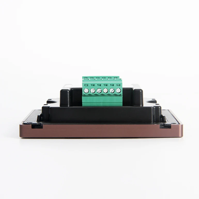 Luxury Design Smart 12V DC Dry Contact Soft Touch 4 Gang Rose Gold Brushed Aluminium Light Wall Switch