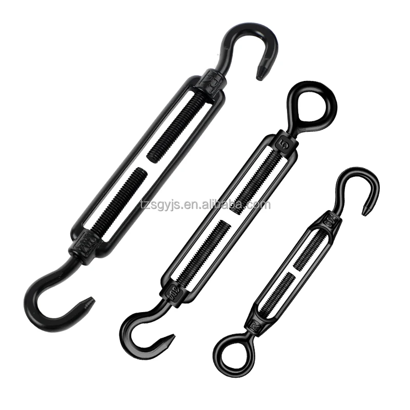 Stainless Steel Turnbuckle M4/M5/M6/M8 Black Hook and Eye Turnbuckle Heavy Duty Turnbuckle for Cable Wire Rope Tension