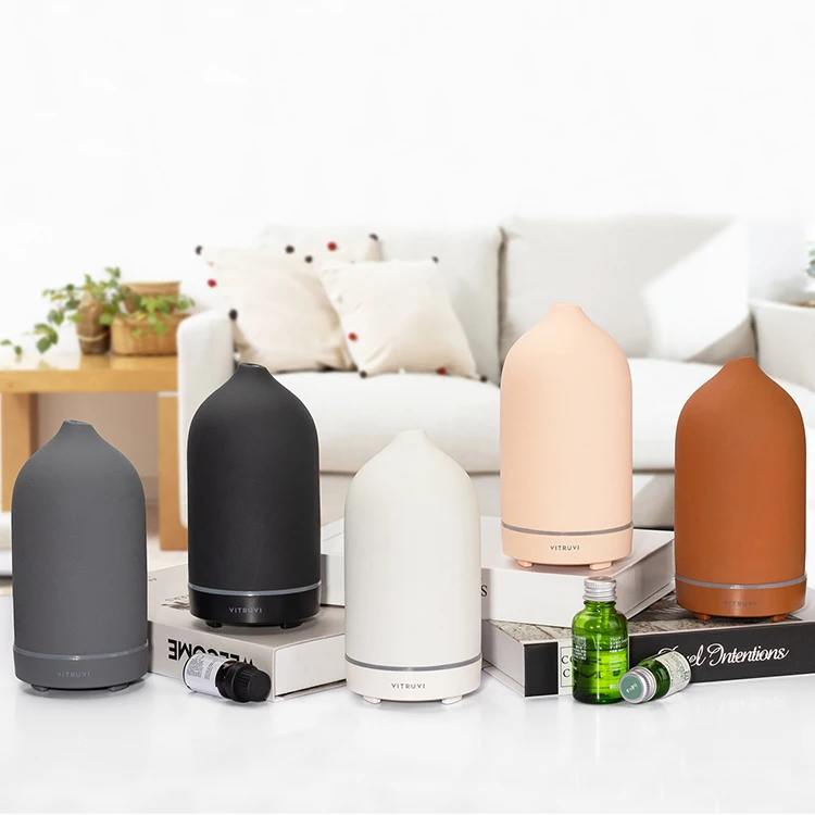 Home Appliances Luxury Portable Stone Ultrasonic Humidifier Essential Aroma Ceramic Oil Diffuser