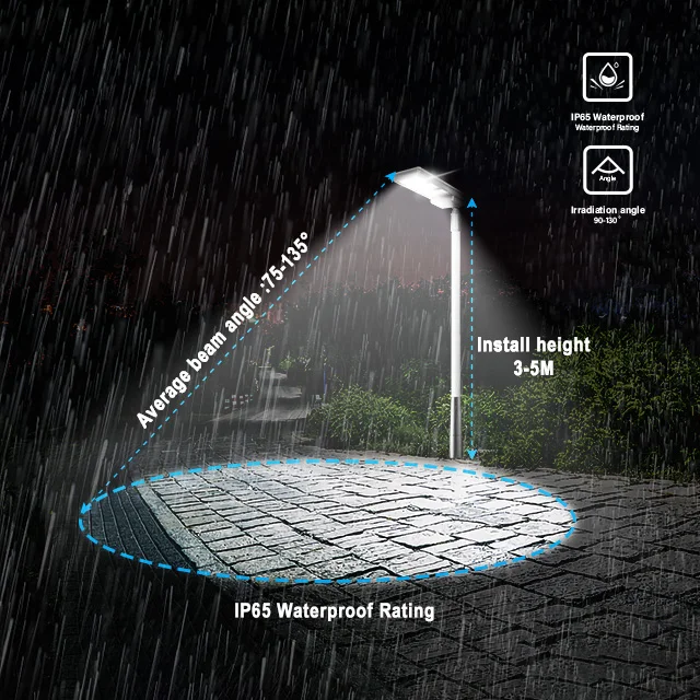 KCD Hot Selling IP65 All In One Integrated LED Street Lamp 50w 100w 150w 200w 300w 2000 Watt Outdoor Solar Street Light