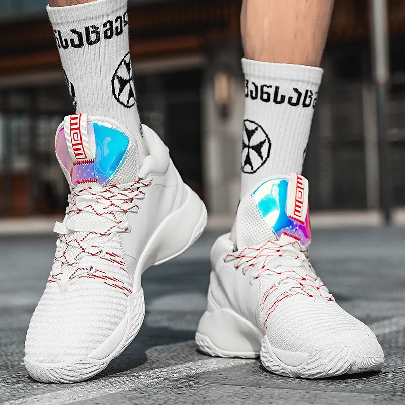 Suppliers Wholesale Men Fashion Sports Style Sneakers Non Slip Basketball Shoes