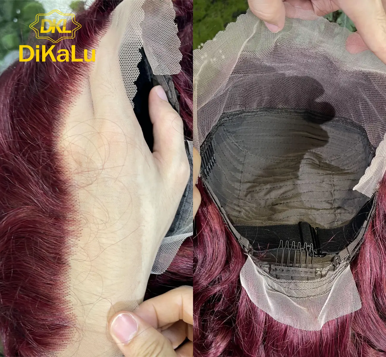 Бордовый парик из натуральных кудрявых волос 13x4 прозрачный фронтальный 250% плотности для чернокожих женщин 16-24 дюйма