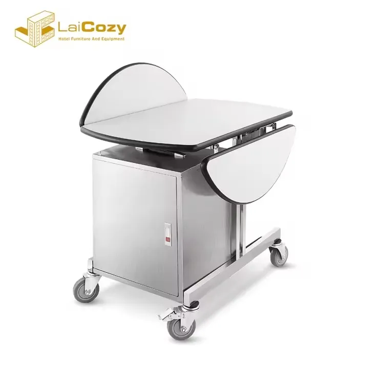 Food Beverage Food Serving Cart Hotel Buffet Table With Food Warmers Trolley Room Wheeled Service Folding Tables