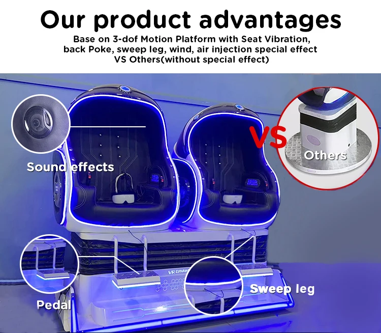 Free Shipping HEROVR 9D Egg Double Seats Vr Games Equipment Reality Simulator Vr Game Machine