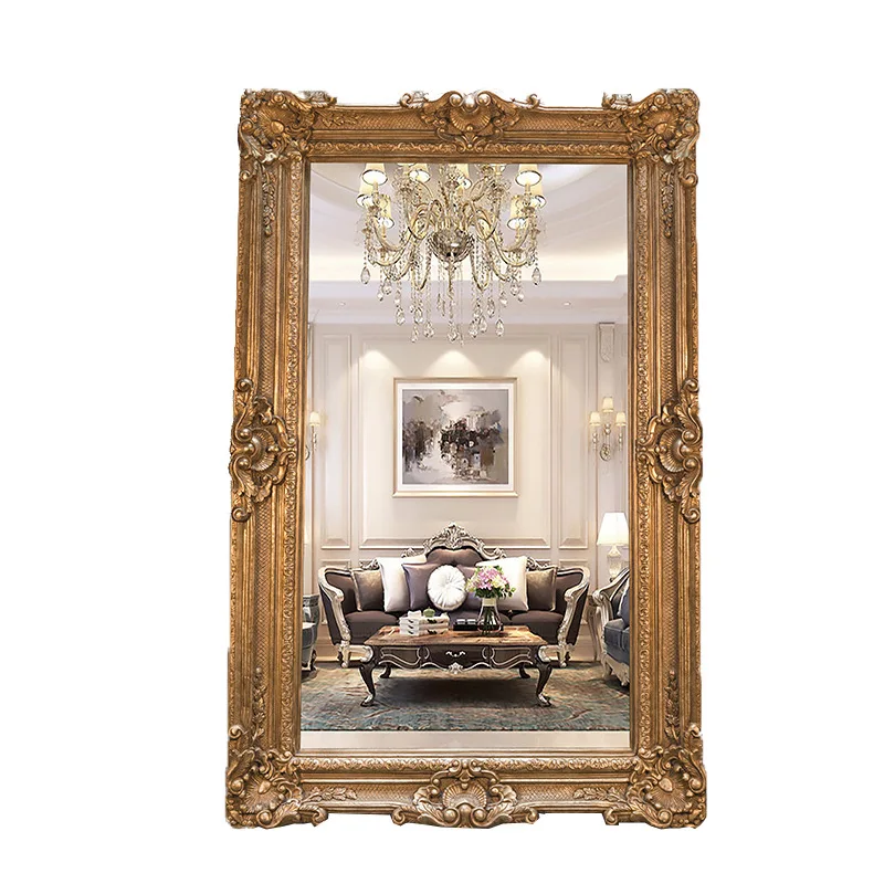 MOK hot selling baroque decorative polyurethane framed  Huge  standing full body mirror