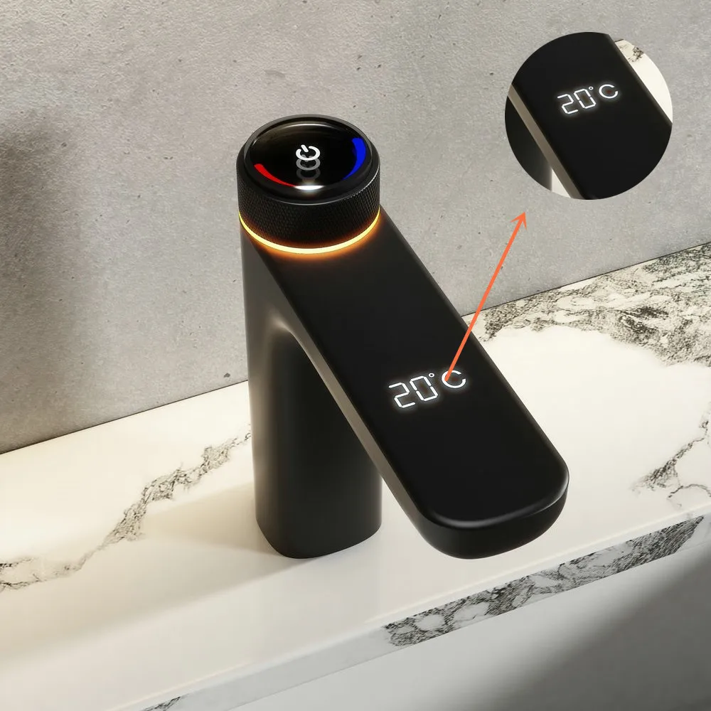 New Design Smart Intelligent Temperature Display Chrome Digital Faucet For Kitchen Bathroom Bathtubs Wash Basin Sinks Factory