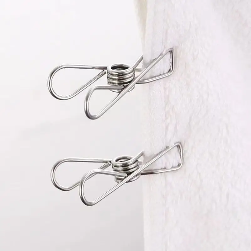 Clothes Chip Clips All Metal Stainless Steel Pin No Rust Stains Extra Large Wide for Holding Clothes Snack Bag Clamps