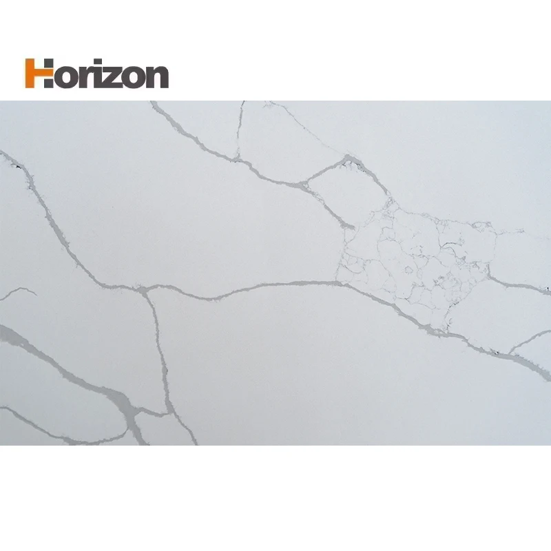 Home Renovation Material Quartz Stone Surface Artificial Nonporous Polished Calacatta Quartz Slab for Island Countertop