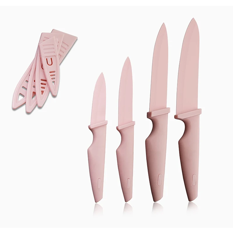 
4Pcs Macarons Colorful Kitchen Knife Non-stick Coating Ceramic Knife 