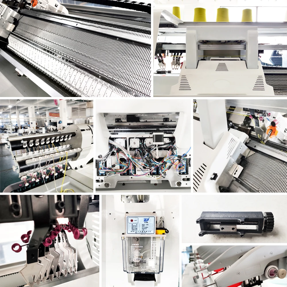 TWH OEM factory cheap price 3 system flat sweater knitting machine 10 gauge school uniform computerized flat knitting machine