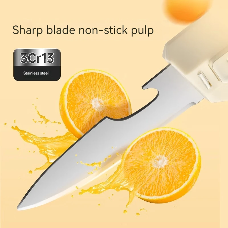 High quality Sheep baa silver bow 2 fruit knife peeling knife 2-in-1 with a scraper to fold double-headed multi-functional portable apple