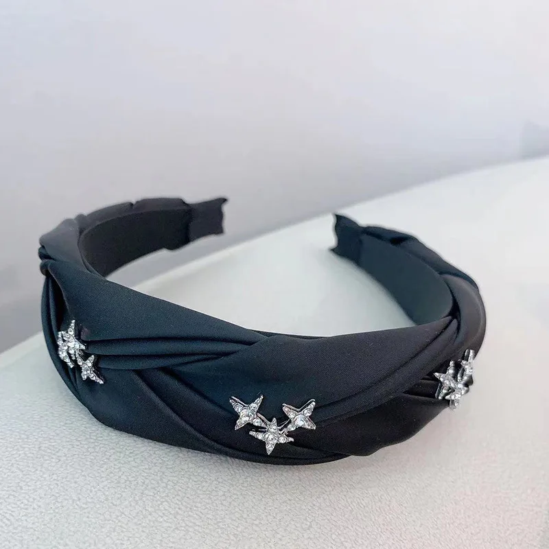 Solid Color Winter Braided Rhinestone Ladies Girls Hairband Fashion Outgoing Hair Accessories Wholesale Headbands for Women