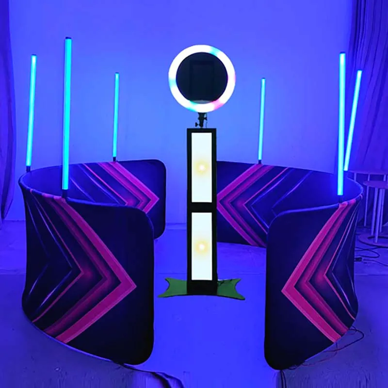 Top Selling 12.9 In Ipad Photo Booth Wedding ipad Pro 12.9 Photo Booth Led Foldlable Digital With Custom Logo Machinewood Stand